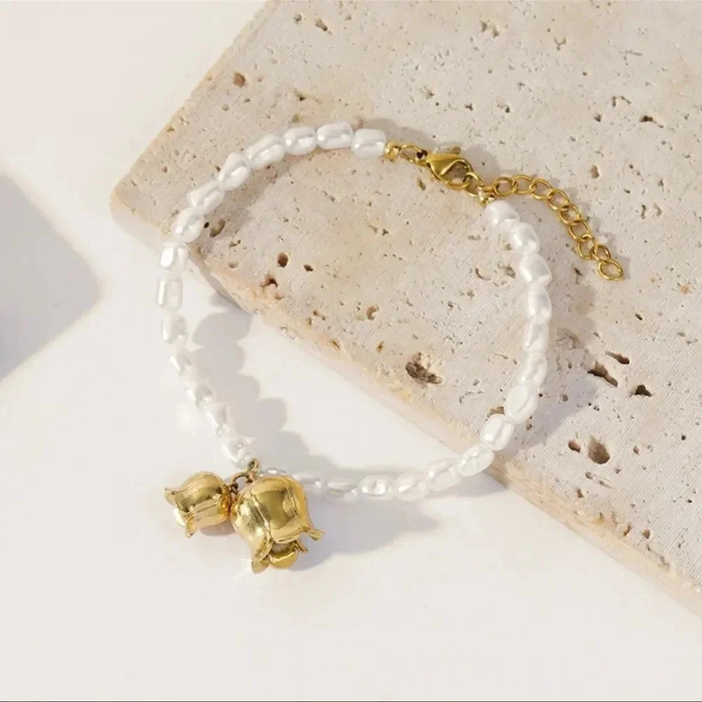 Vintage Pearl Gold Beaded Bracelet - Picture 3 of 10